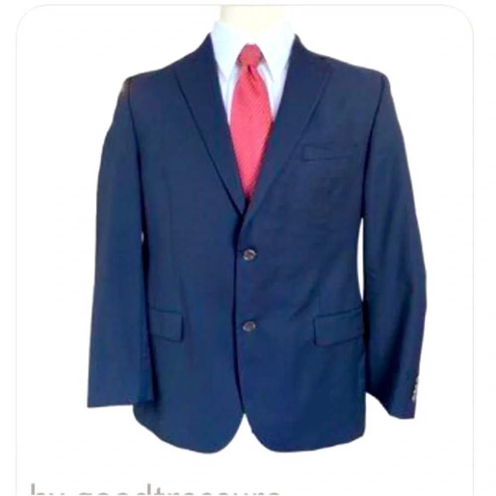 Saks Fifth Avenue Blazer Wool Navy Blue Napoliwood Nautical Sports Coat Mens 44L